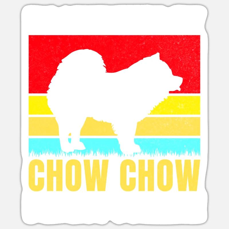 Cadeaux Chow Chow - Sticker taille S (10 x 10 cm) - blanc mat