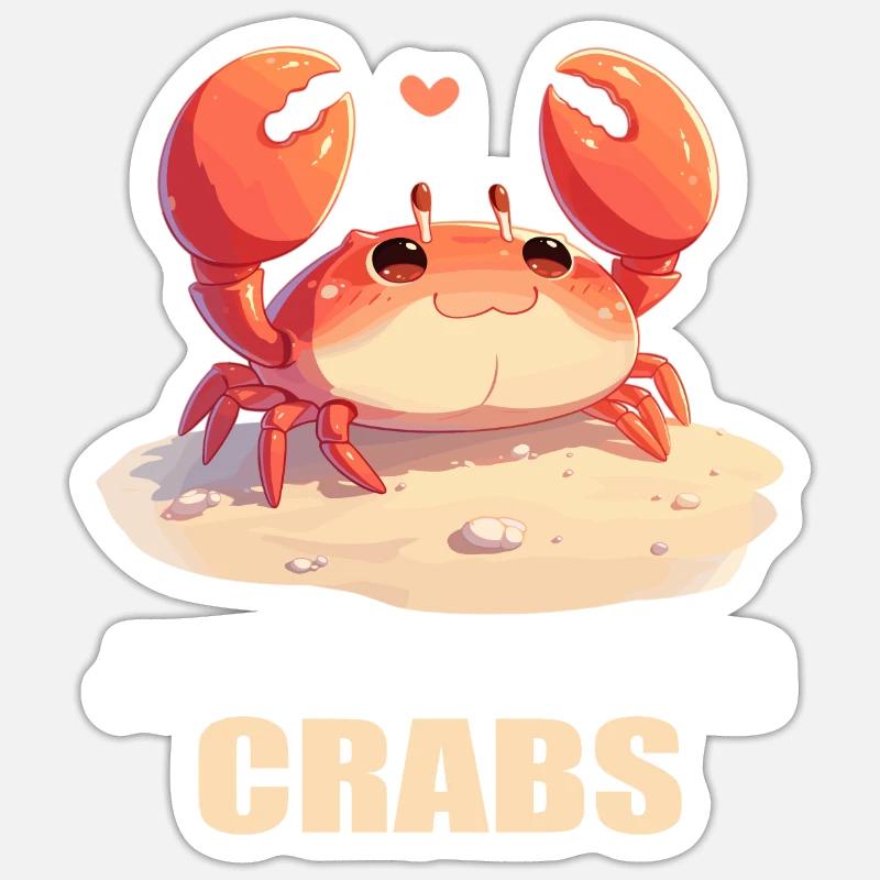 Krabbe Krabben - Sticker Größe S (10 x 10 cm) - Mattweiß
