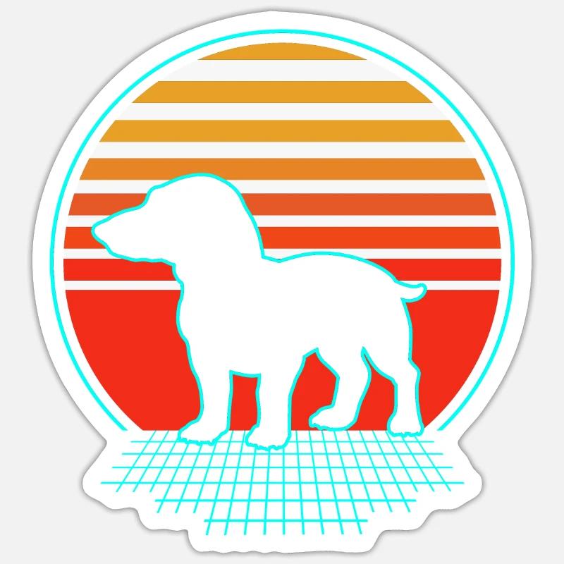 Teckel - Sticker taille S (10 x 10 cm) - blanc mat