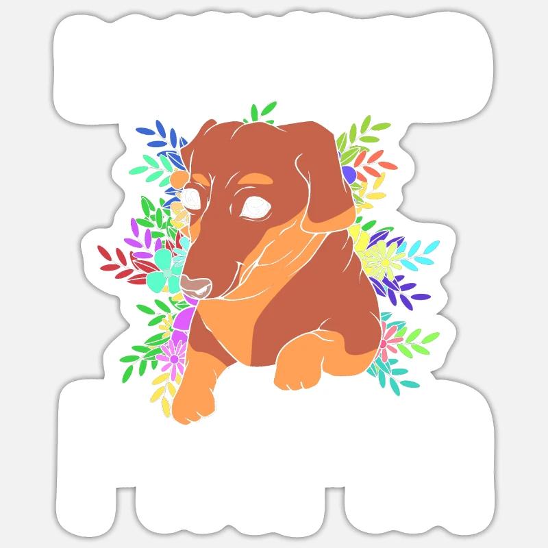 Dachshund - Sticker size S (10 x 10 cm) - white matte