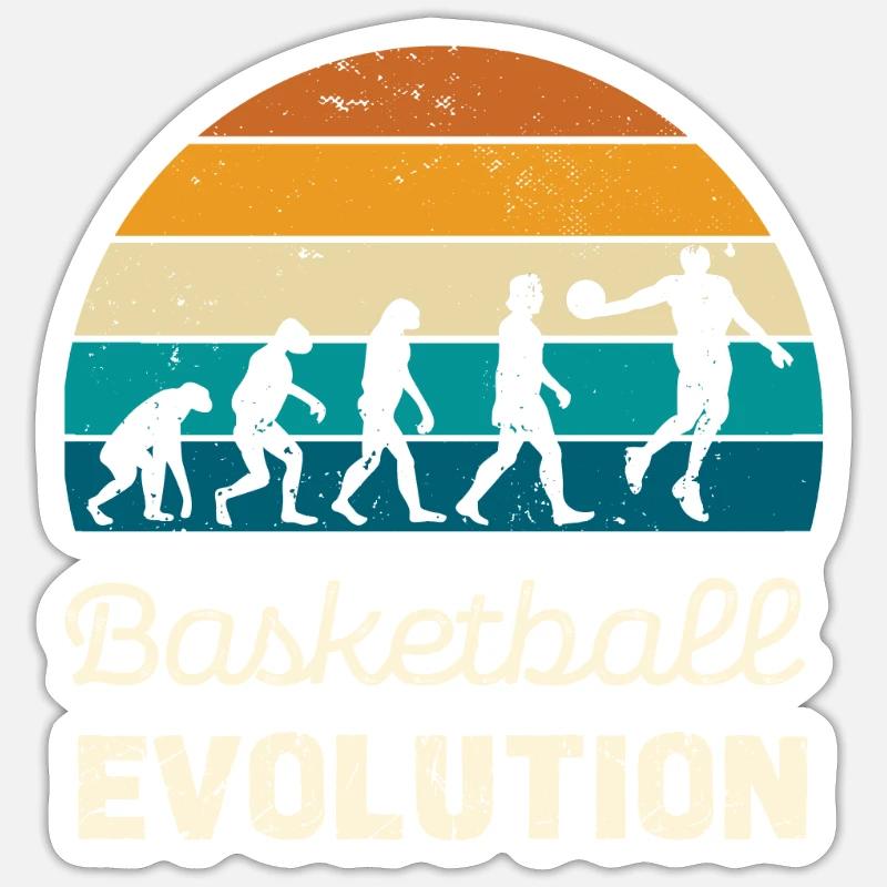 Basketball Evolution Vintage Style Sticker size S (10 x 10 cm)