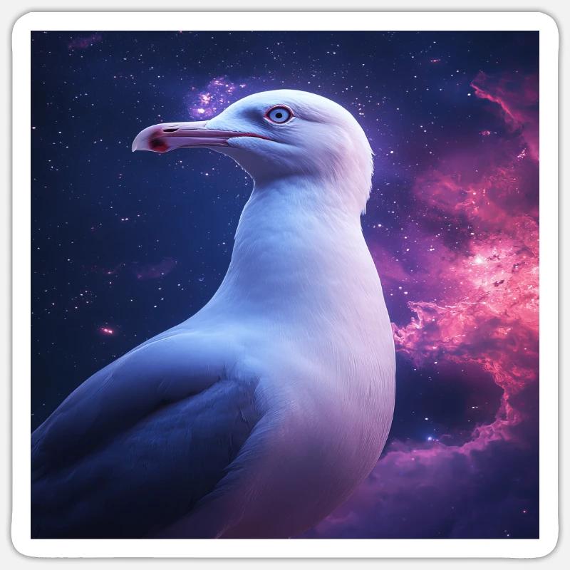 Möwe - Sticker Größe S (10 x 10 cm) - Mattweiß