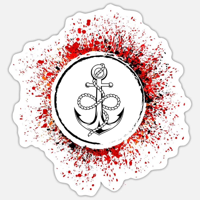 Anker Symbol - Sticker Größe S (10 x 10 cm) - Mattweiß