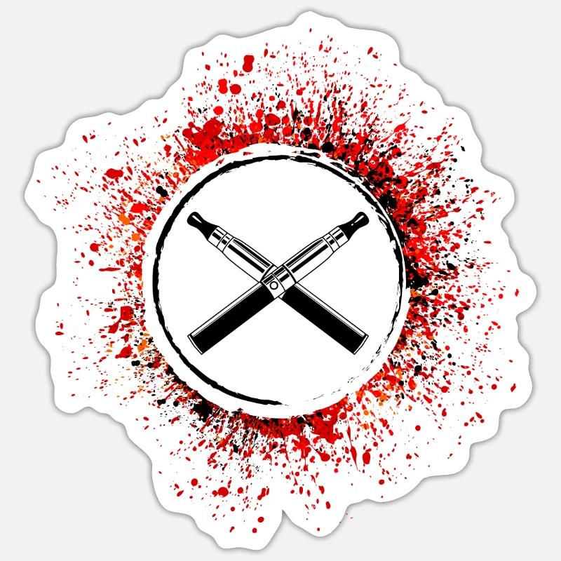 Silhouette de l’e-cigarette - Sticker taille S (10 x 10 cm) - blanc mat