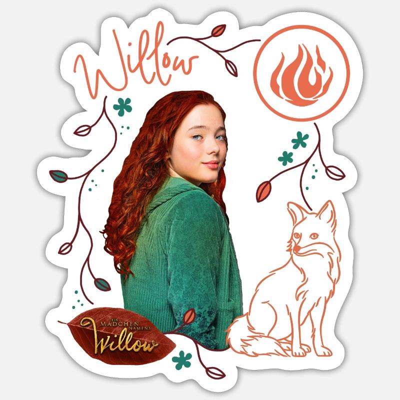 "Ein Mädchen Namens Willow" Willow Mit Fuchs Rufus Sticker Größe S (10 x 10 cm)