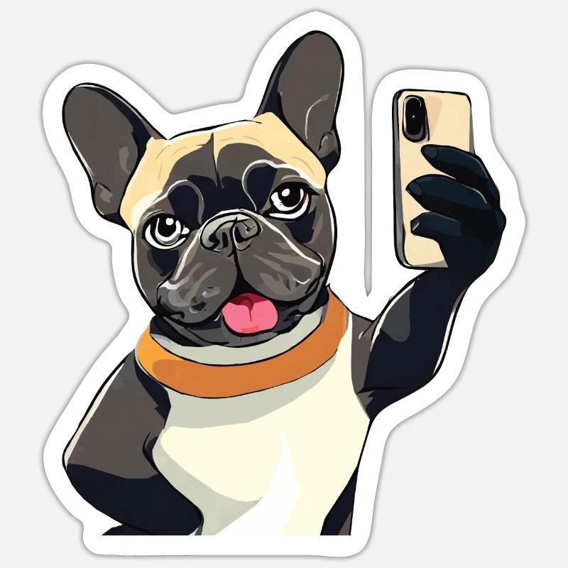 SMARTPHONE PER CANI - Sticker formato S (10 x 10 cm) - bianco opaco