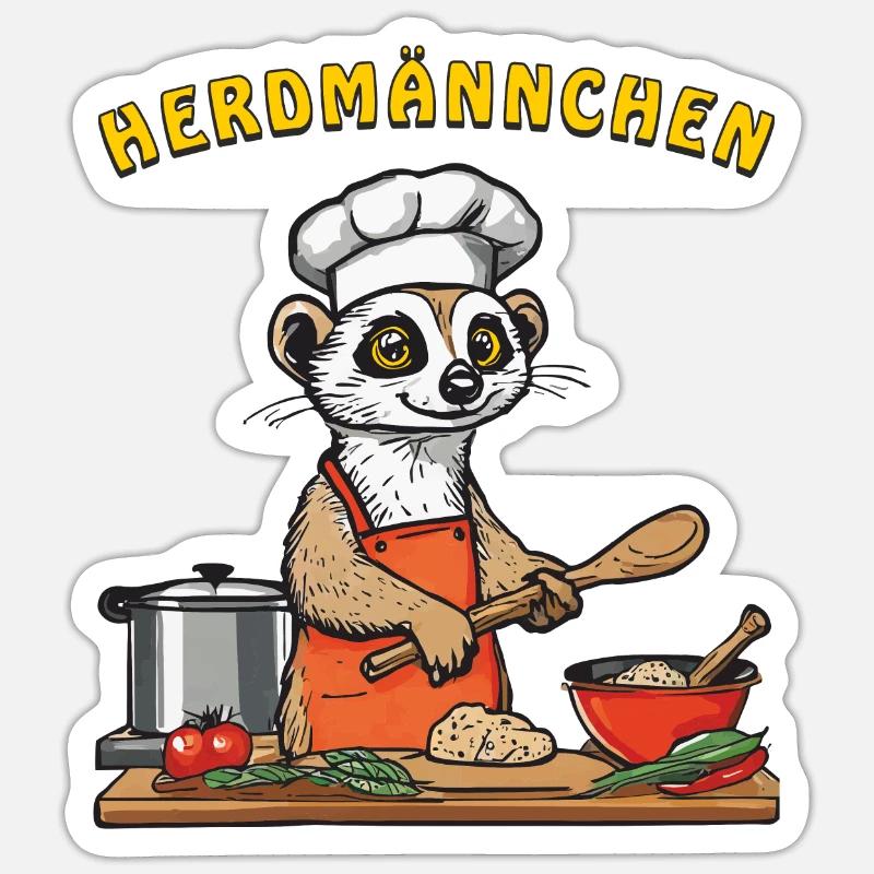 HERDMÄNNCHEN - Sticker taille S (10 x 10 cm) - blanc mat