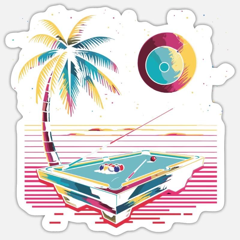 Billard Steamwave - Sticker taille S (10 x 10 cm) - blanc mat