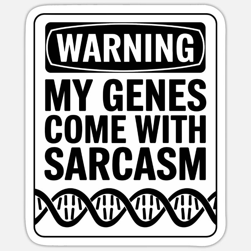 Sarcasm Genes DNA Genetics - Sticker size S (10 x 10 cm) - white matte