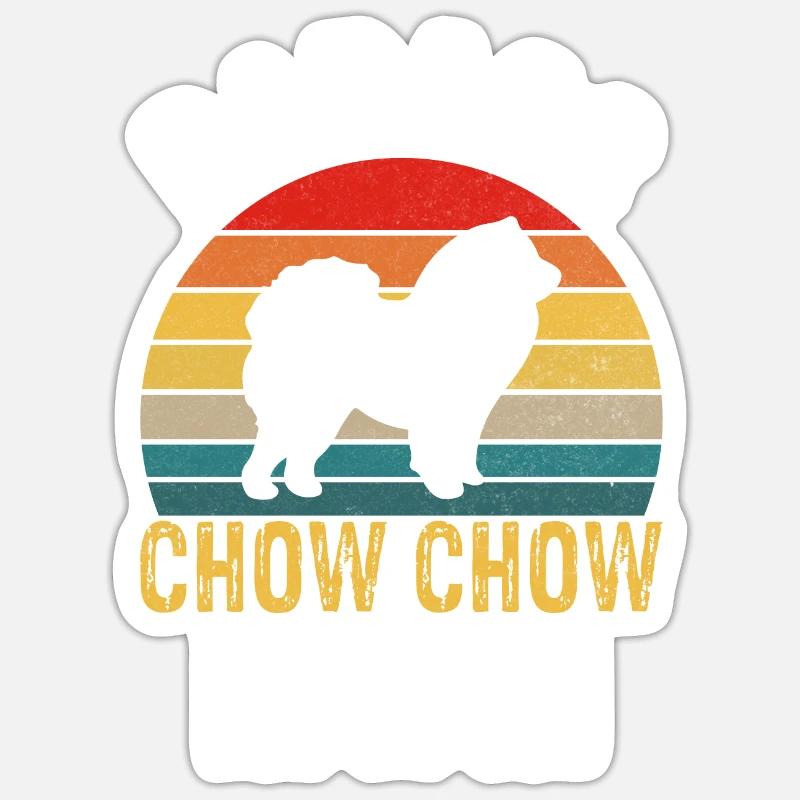 Cadeaux Chow Chow - Sticker taille S (10 x 10 cm) - blanc mat