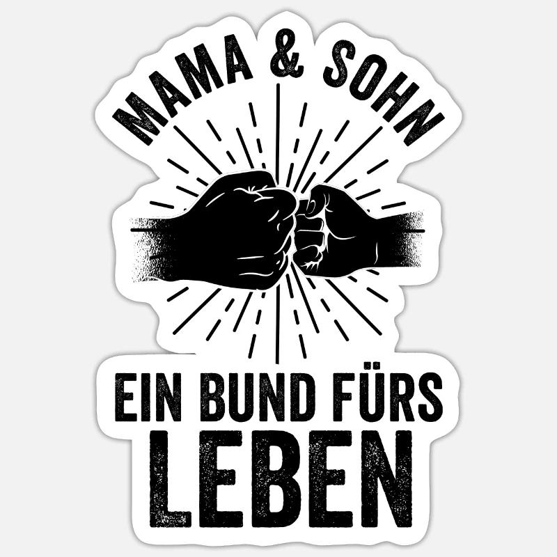Mutter Mama Und Sohn - Sticker Größe S (10 x 10 cm) - Mattweiß