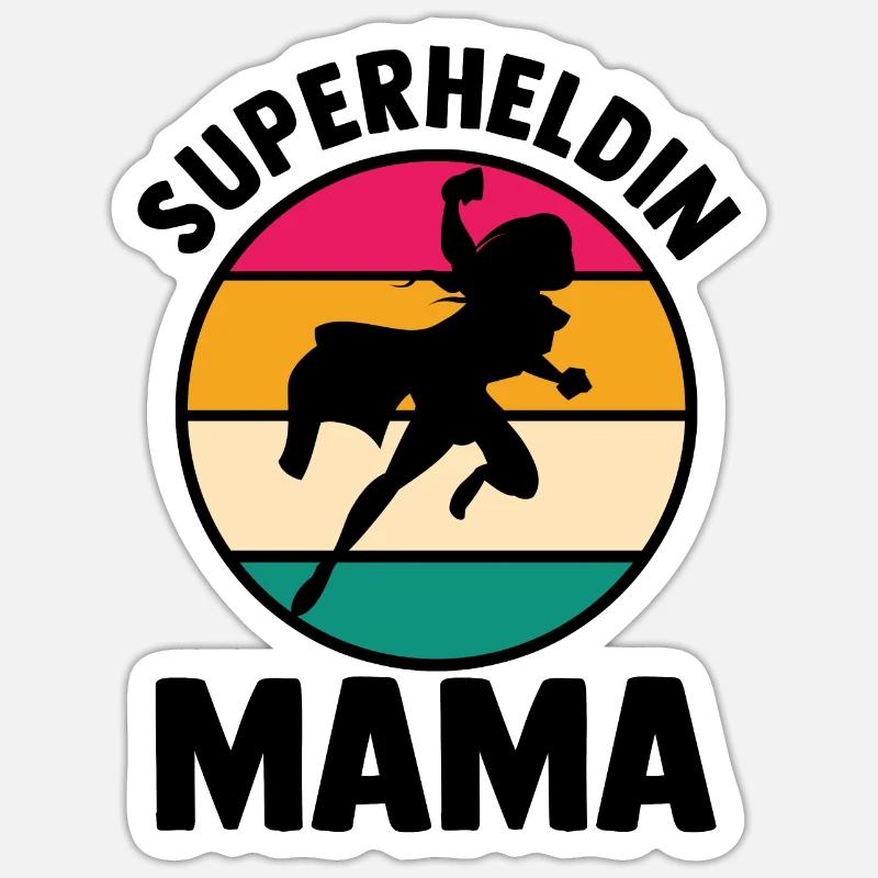 Mutter Superheldin Mama Sticker Größe S (10 x 10 cm)
