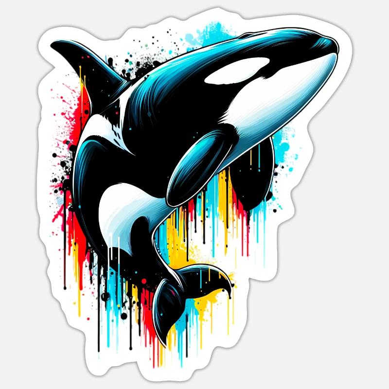 Killer whale - Sticker size S (10 x 10 cm) - white matte