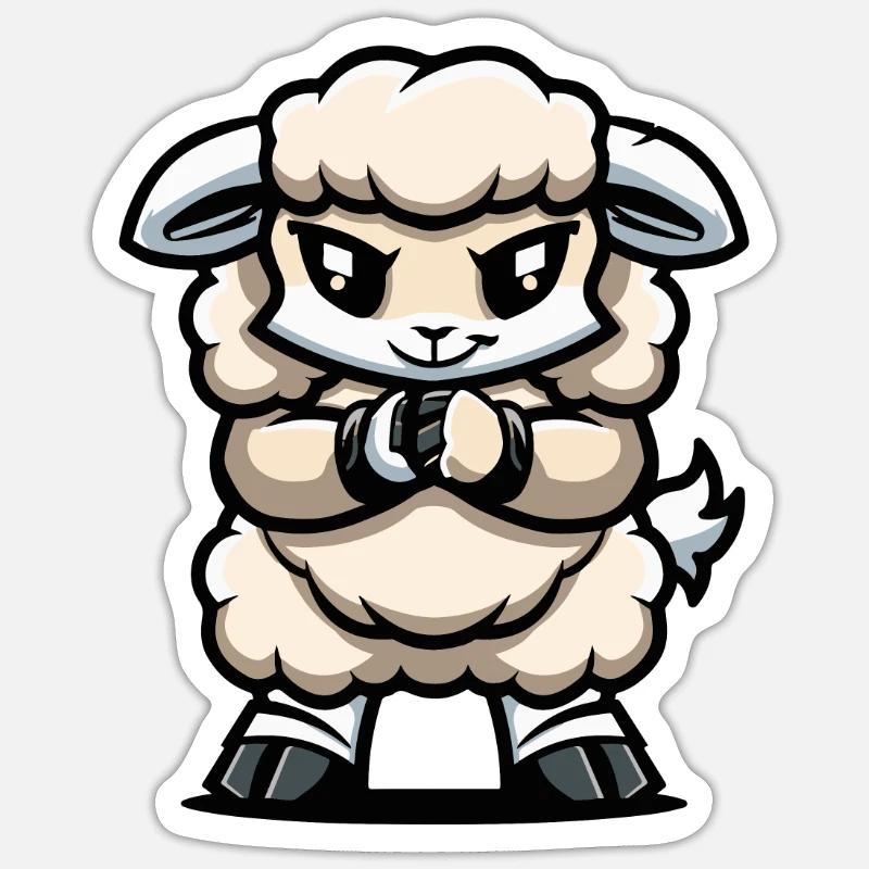 Schaf Comic - Sticker Größe S (10 x 10 cm) - Mattweiß