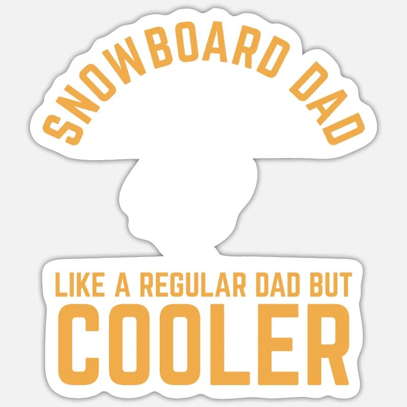 Snowboard Papa Snowboard Dad - Sticker taille S (10 x 10 cm) - blanc mat