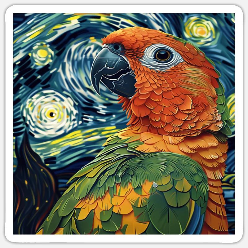 Sittiche Sticker Größe S (10 x 10 cm)
