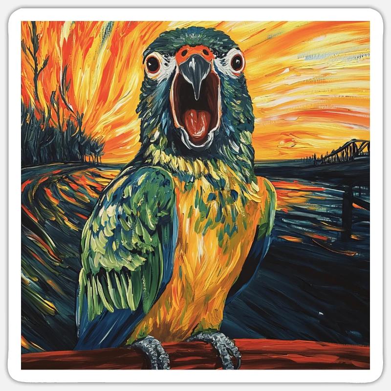 Sittiche Sticker Größe S (10 x 10 cm)