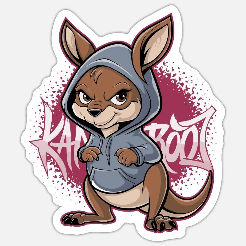 Kangaroo Kangaroo Australian Animals - Sticker size S (10 x 10 cm) - white matte