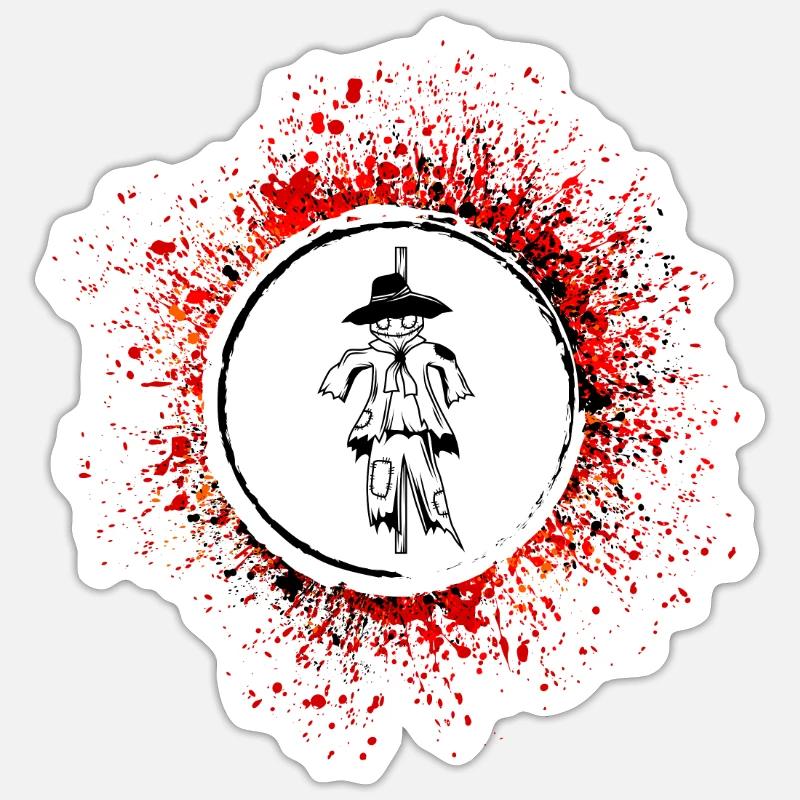 Épouvantail - Sticker taille S (10 x 10 cm) - blanc mat