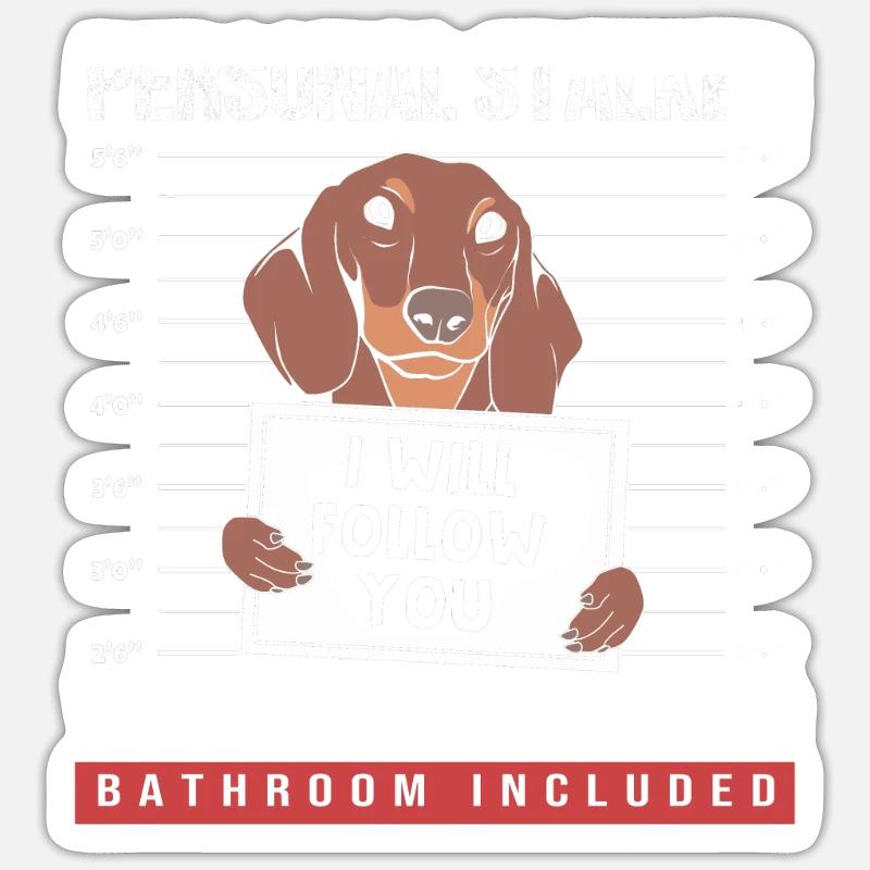 Dackel - Sticker Größe S (10 x 10 cm) - Mattweiß