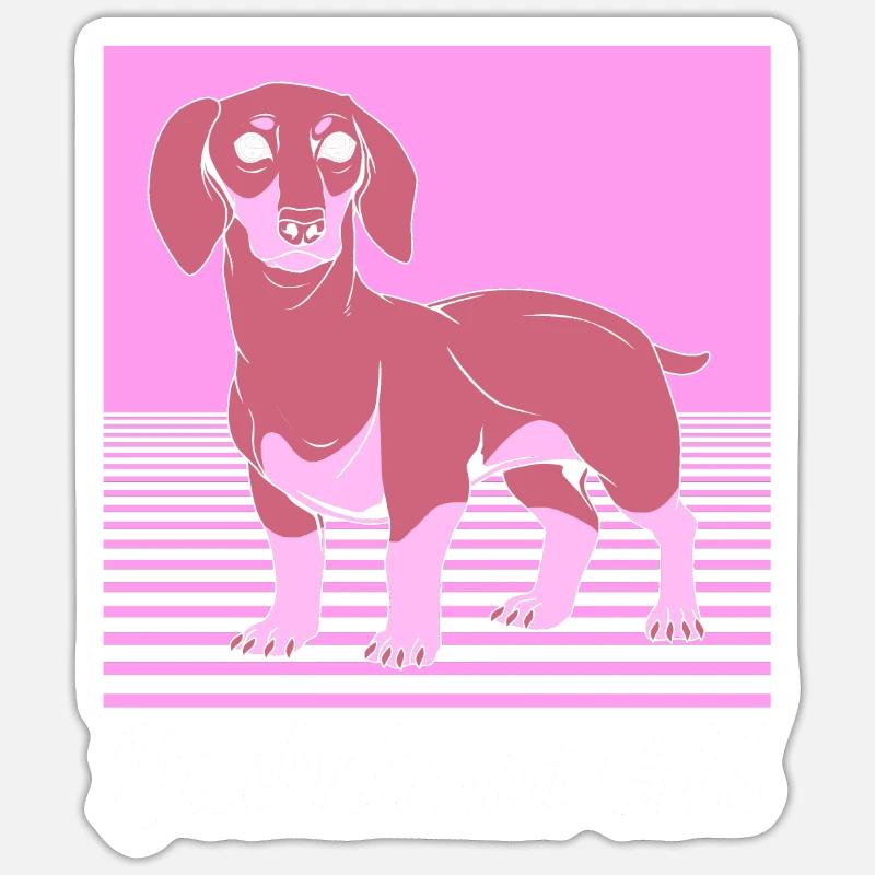 Dackel - Sticker Größe S (10 x 10 cm) - Mattweiß