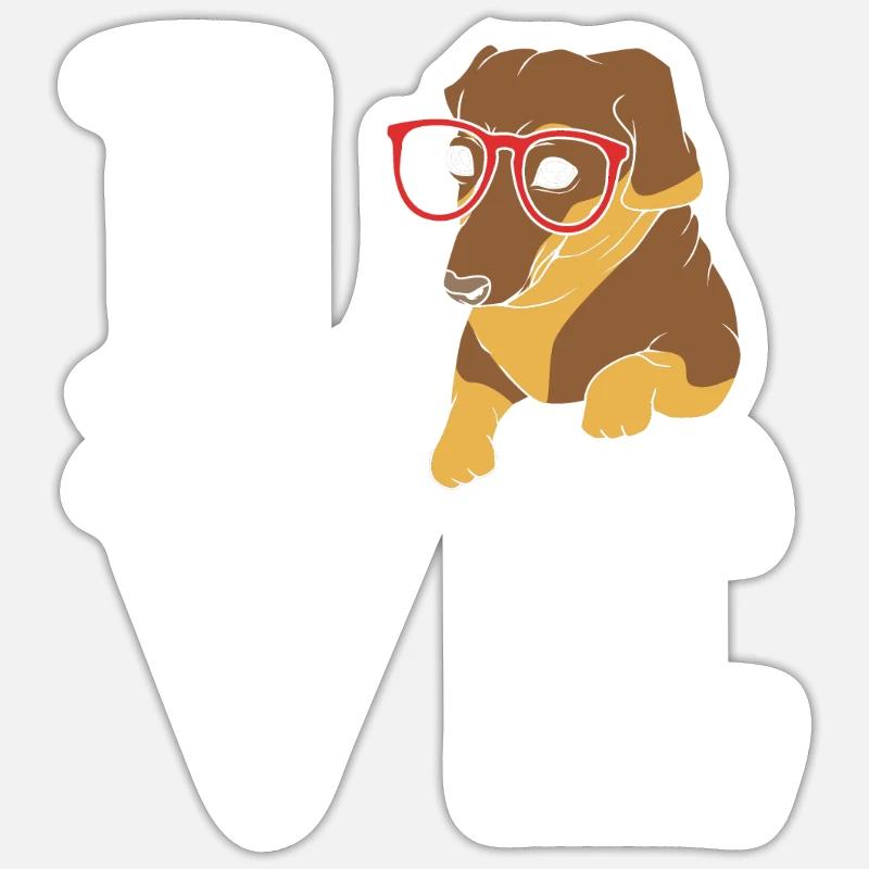 Dachshund - Sticker size S (10 x 10 cm) - white matte