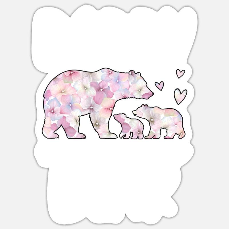 Daddy Bear - Sticker Größe S (10 x 10 cm) - Mattweiß