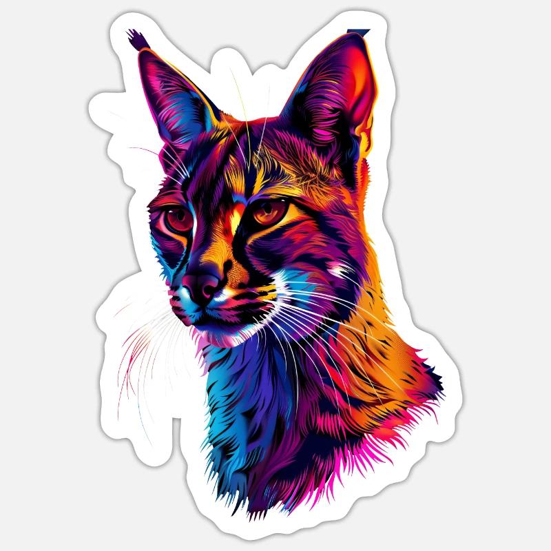 Karakal - Sticker Größe S (10 x 10 cm) - Mattweiß