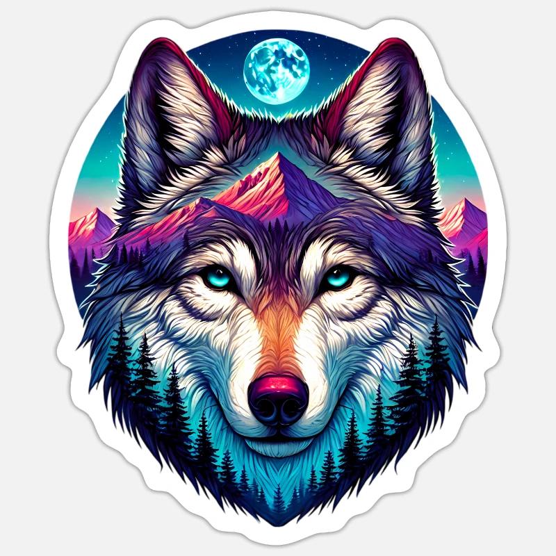 Wolf Sticker Größe S (10 x 10 cm)