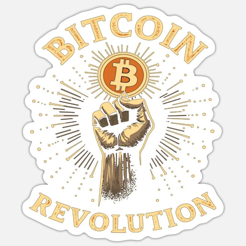 Révolution Bitcoin - Sticker taille S (10 x 10 cm) - blanc mat