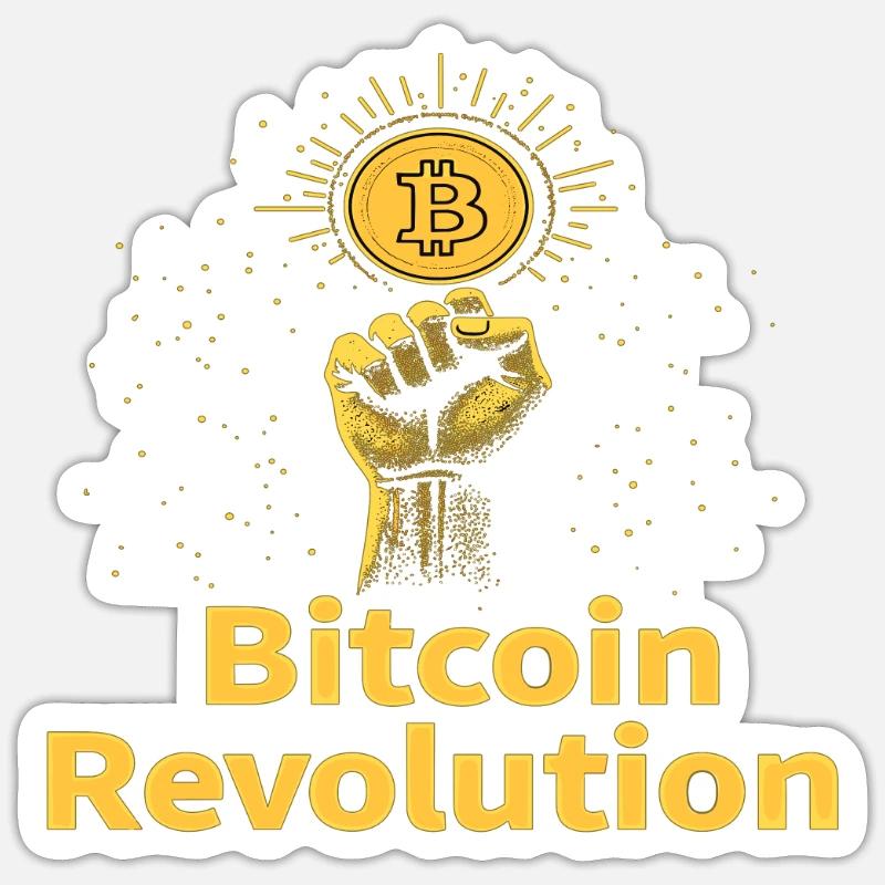 Révolution Bitcoin - Sticker taille S (10 x 10 cm) - blanc mat