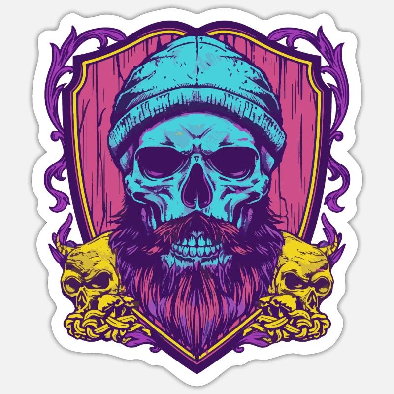 Lumberjack Skull Crest - Sticker size S (10 x 10 cm) - white matte