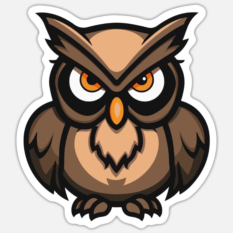 Eule Comic Sticker Größe S (10 x 10 cm)