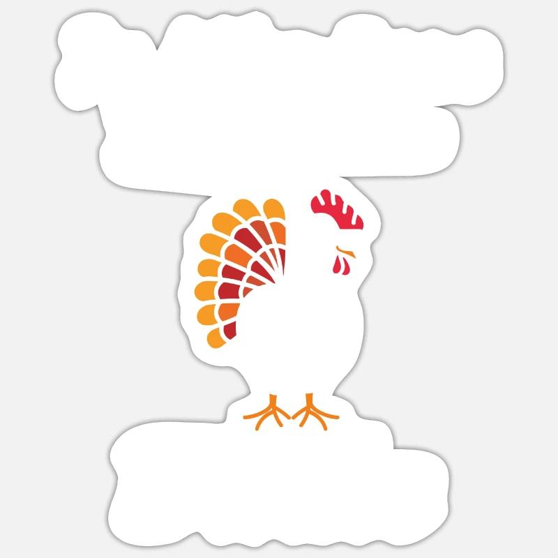 Dinde - Sticker taille S (10 x 10 cm) - blanc mat