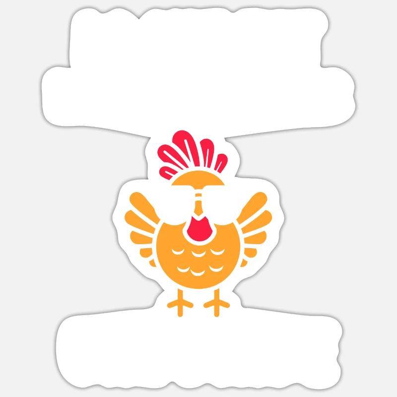 Dinde - Sticker taille S (10 x 10 cm) - blanc mat