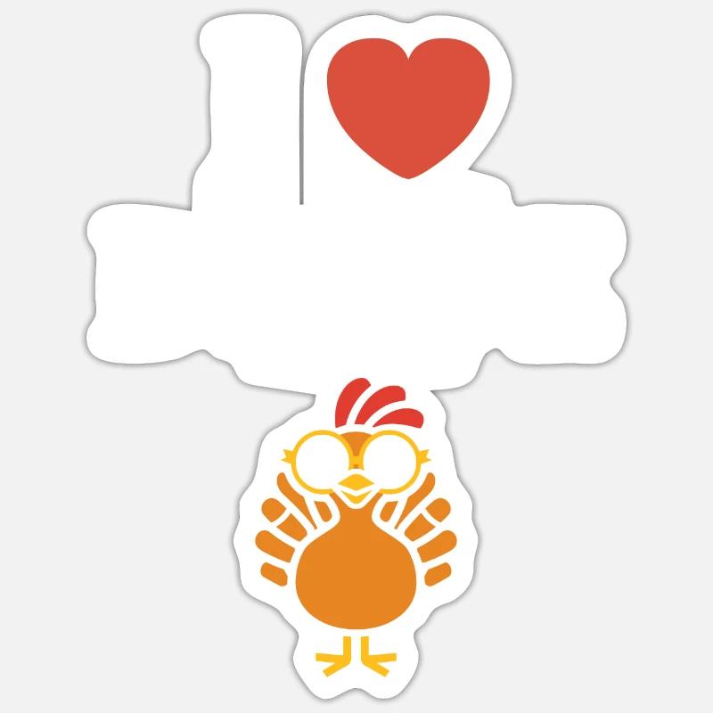 Dinde - Sticker taille S (10 x 10 cm) - blanc mat