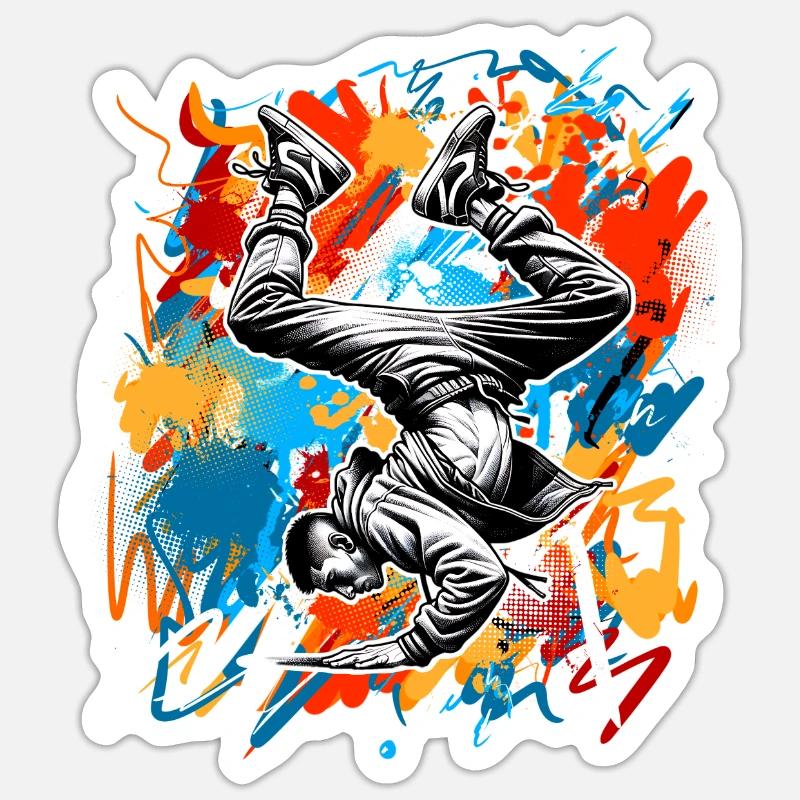 Breakdancing - Sticker size S (10 x 10 cm) - white matte