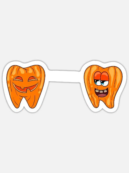 Zahnarzt Halloween Zahnarzthelferin - Sticker Größe S (10 x 10 cm) - Mattweiß