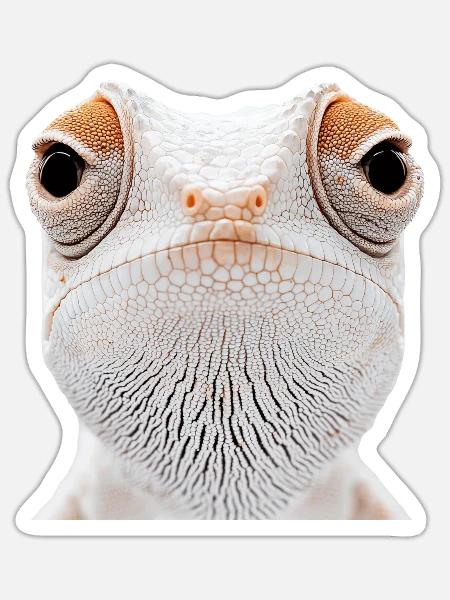Chamäleon - Sticker Größe S (10 x 10 cm) - Mattweiß