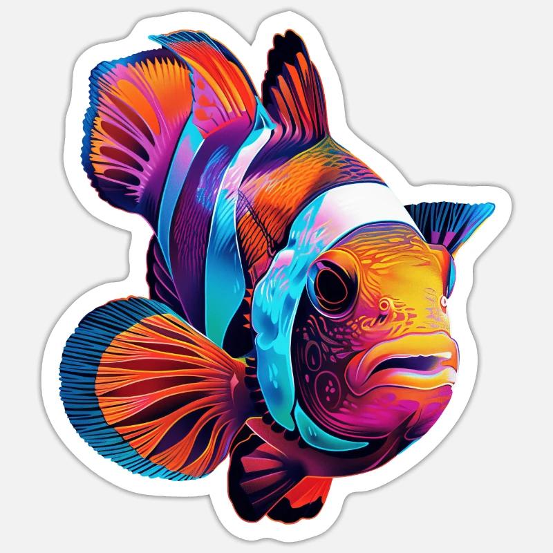 Clownfisch - Sticker Größe S (10 x 10 cm) - Mattweiß