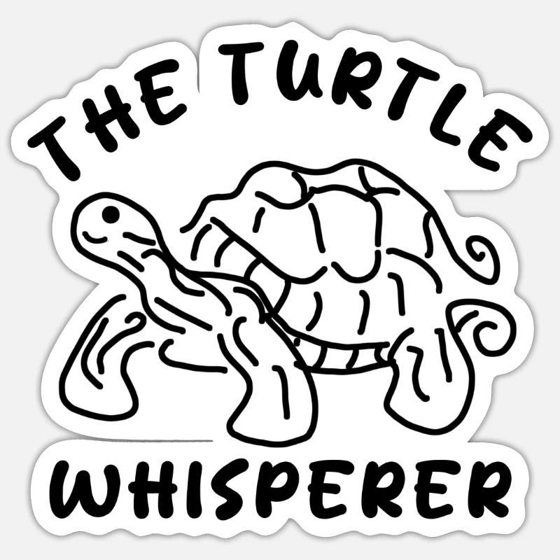 Der Schildkröten Flüsterer - Sticker Größe S (10 x 10 cm) - Mattweiß