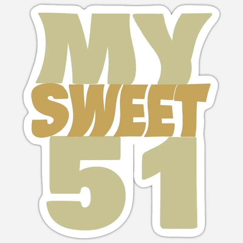 Süß 51 - Sticker Größe S (10 x 10 cm) - Mattweiß