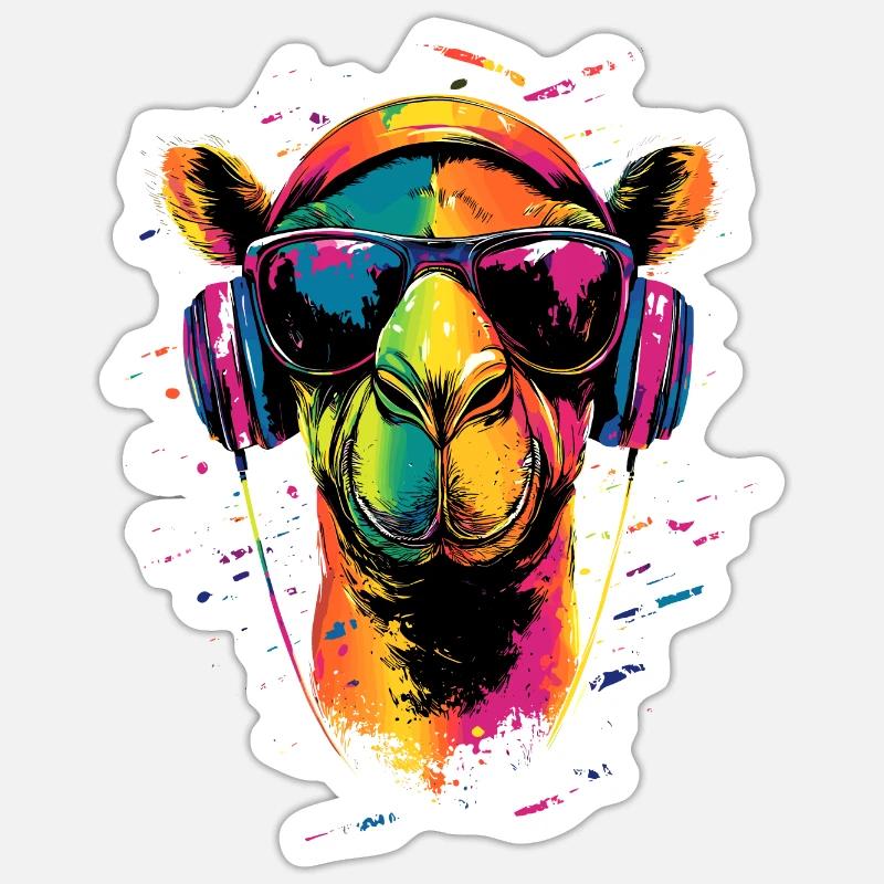 Kamel Dromedar Trampeltier Camel Geschenk Kamele Sticker Größe S (10 x 10 cm)