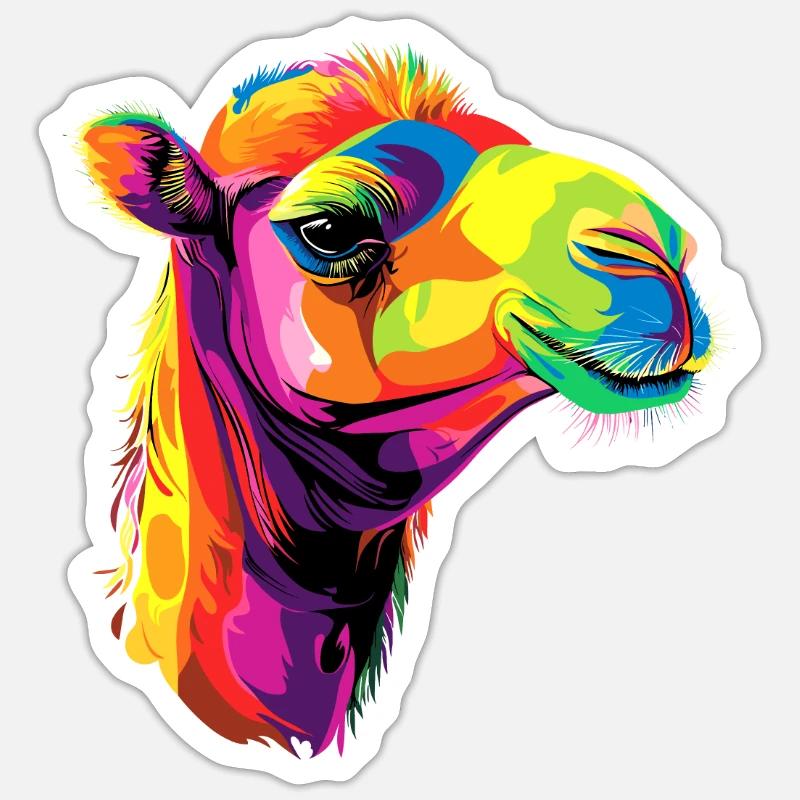 Kamel Dromedar Trampeltier Camel Geschenk Kamele Sticker Größe S (10 x 10 cm)