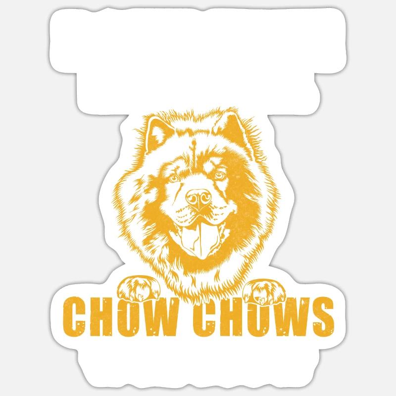 Cadeaux Chow Chow - Sticker taille S (10 x 10 cm) - blanc mat