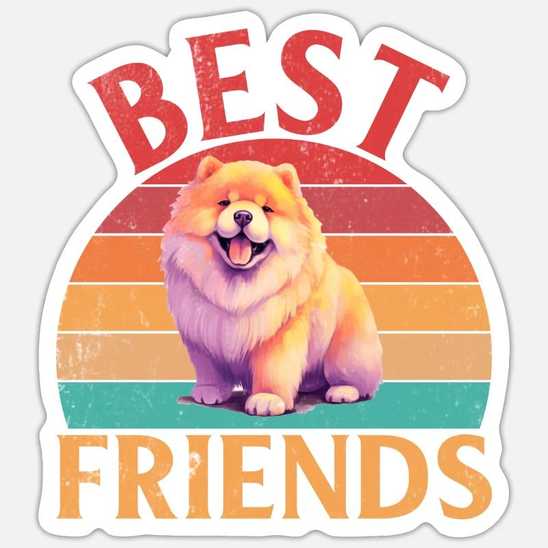 Cadeaux Chow Chow - Sticker taille S (10 x 10 cm) - blanc mat
