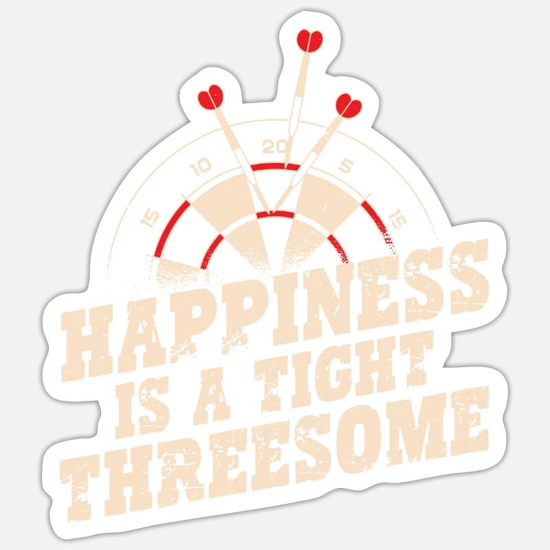 Glück Ist Ein Perfekter Dreier Mit Dartscheibe - Sticker Größe S (10 x 10 cm) - Mattweiß