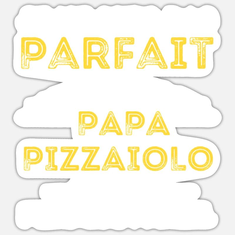 Ich bin ein Pizza-Vater - Sticker Größe S (10 x 10 cm) - Mattweiß