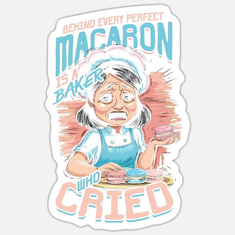 Macaron Macaronbäcker Patissier - Sticker Größe S (10 x 10 cm) - Mattweiß