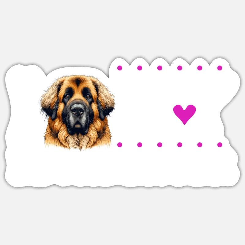 J'adore mon Léonberg Sticker taille S (10 x 10 cm)